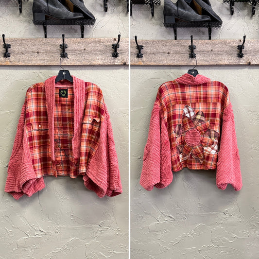 REBETTY FLOWER FLANNEL KIMONOS