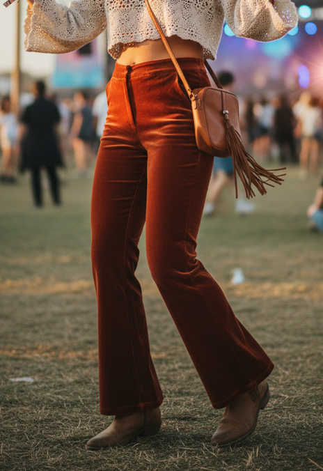 NWT MYSTEE VELVET FLARE TROUSERS