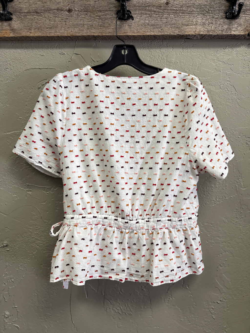 MADEWELL RUFFLE-HEM WRAP TOP
