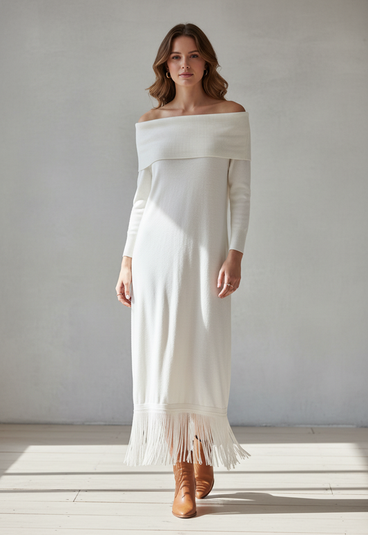 NWT NY&CO FRINGE SWEATER DRESS (org$75)