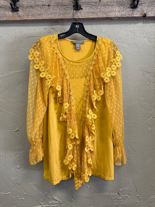 NWOT KATE & MALLORY RUFFLED BLOUSE