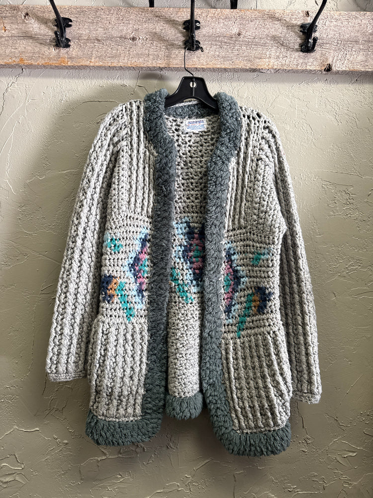 VTG 70's ANSWERS CHUNKY CARDIGAN