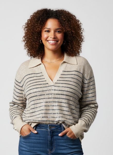 J CREW SEQUINED COLLARED SWEATER (org$298)