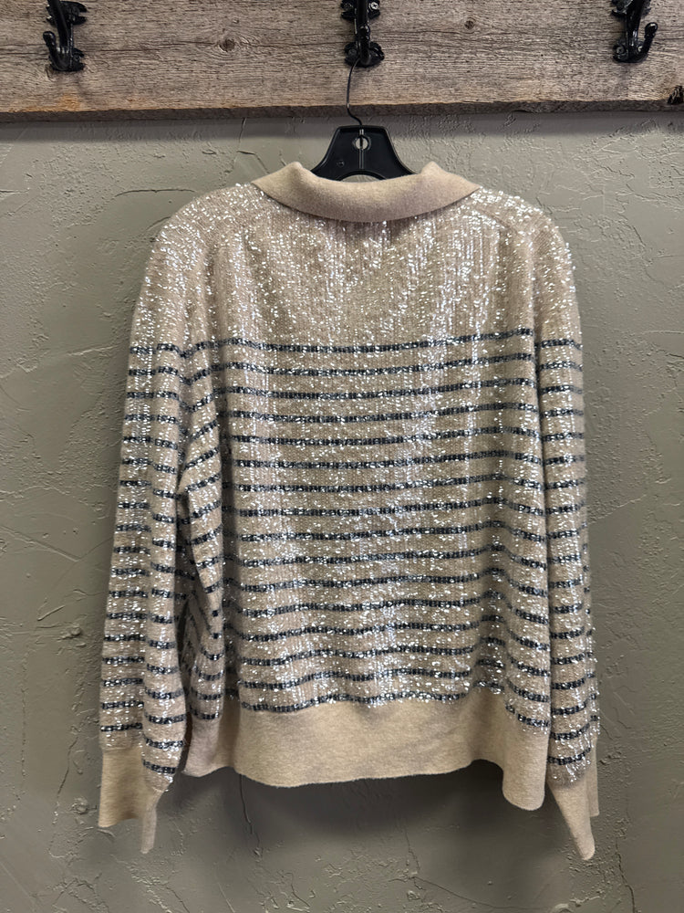 J CREW SEQUINED COLLARED SWEATER (org$298)