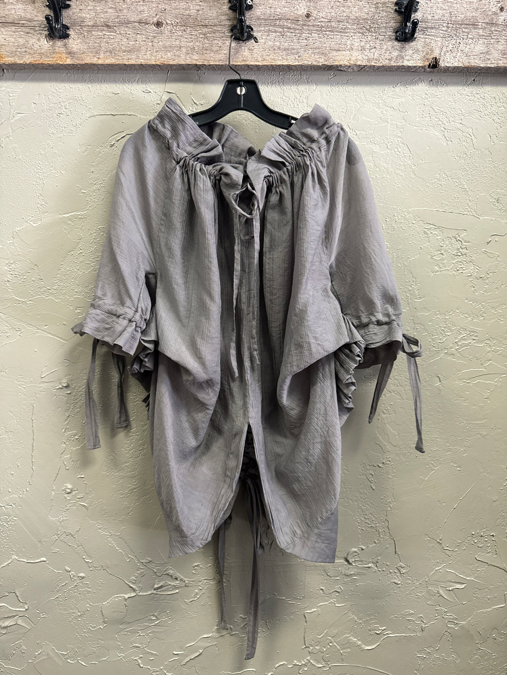 RYU SEMI SHEER RUFFLED TOP
