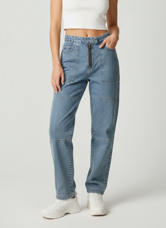 RAGGED PANELED JEAN