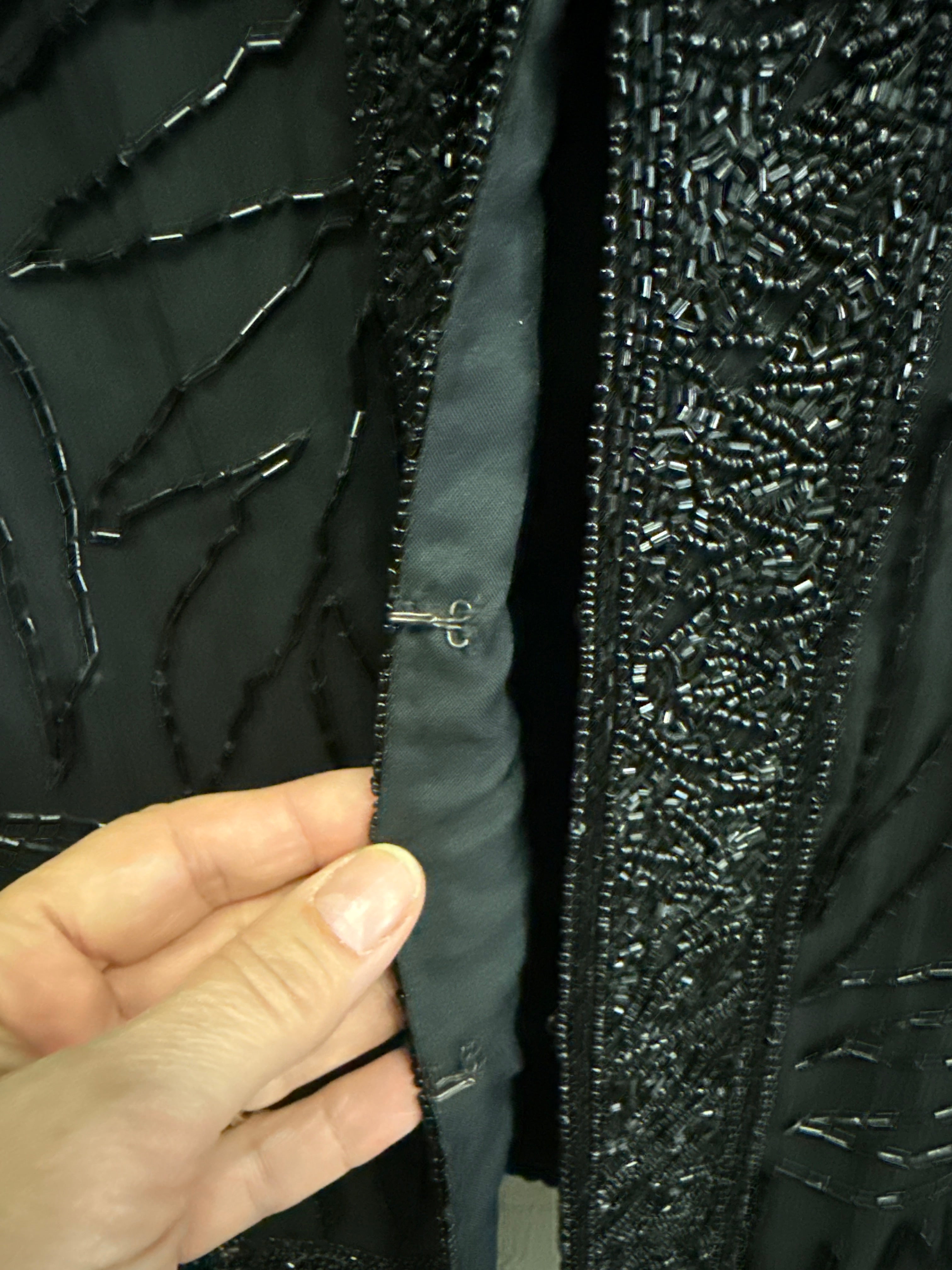 VTG BRILLIANTE BEADED SILK EVENING COAT