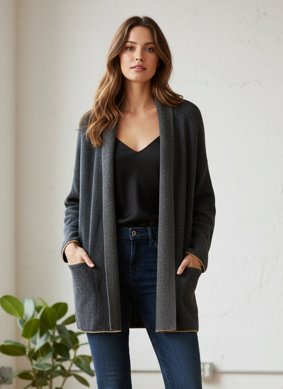 BENEDETTA B DRAPED CARDIGAN