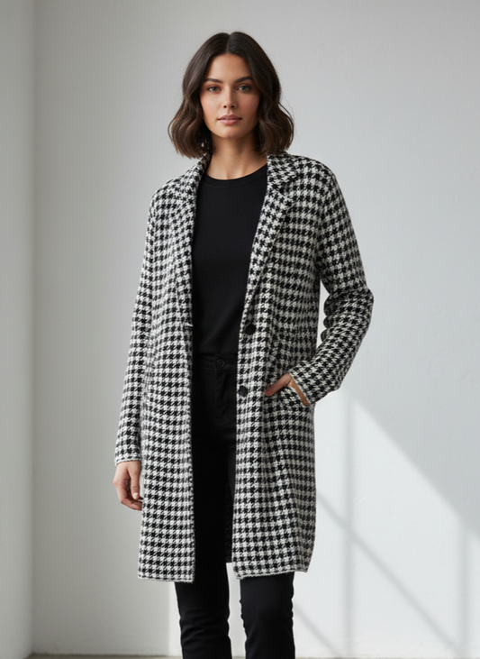 NWT MAX STUDIO HOUNDSTOOTH COAT (org$128)