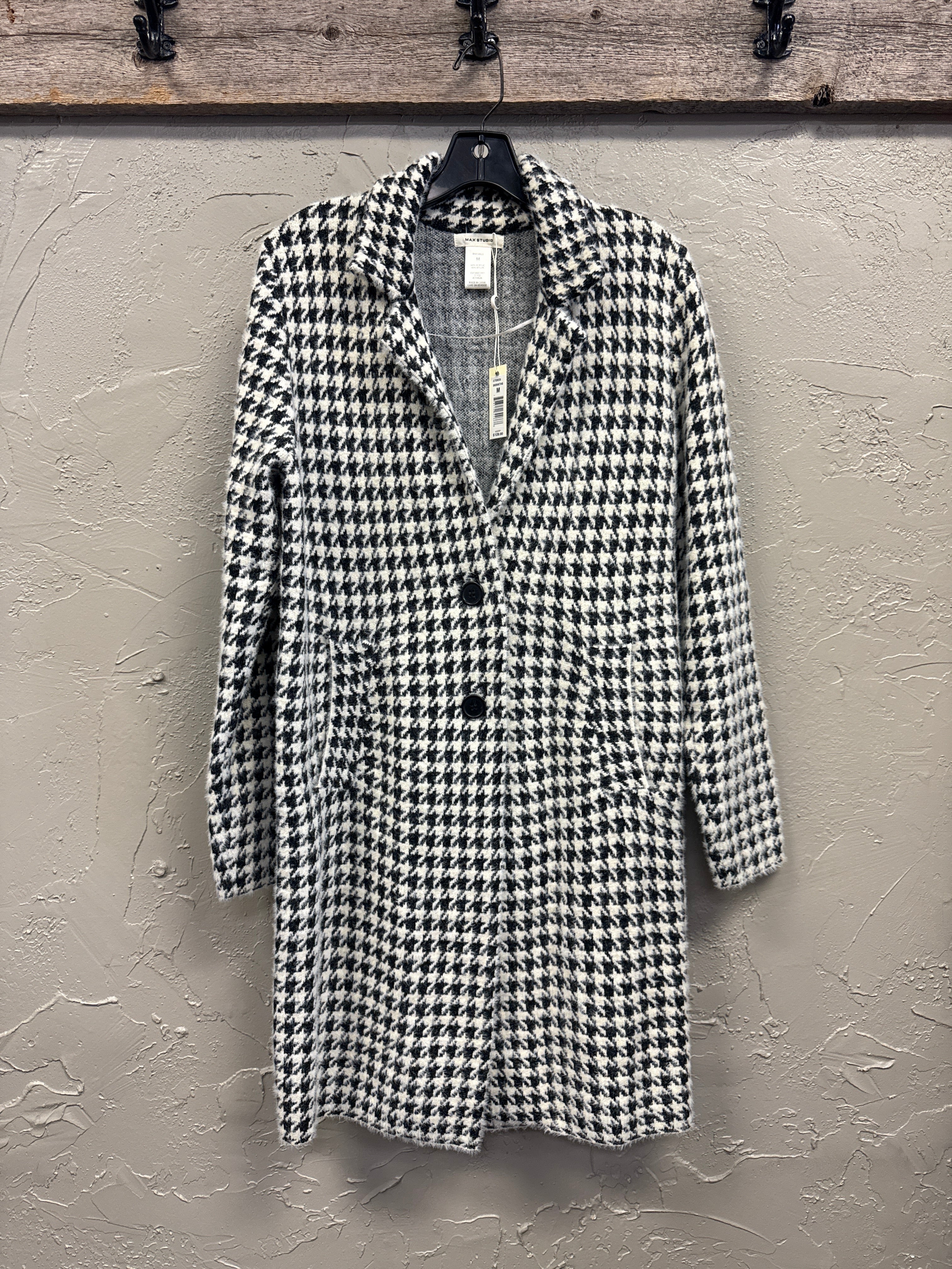NWT MAX STUDIO HOUNDSTOOTH COAT (org$128)