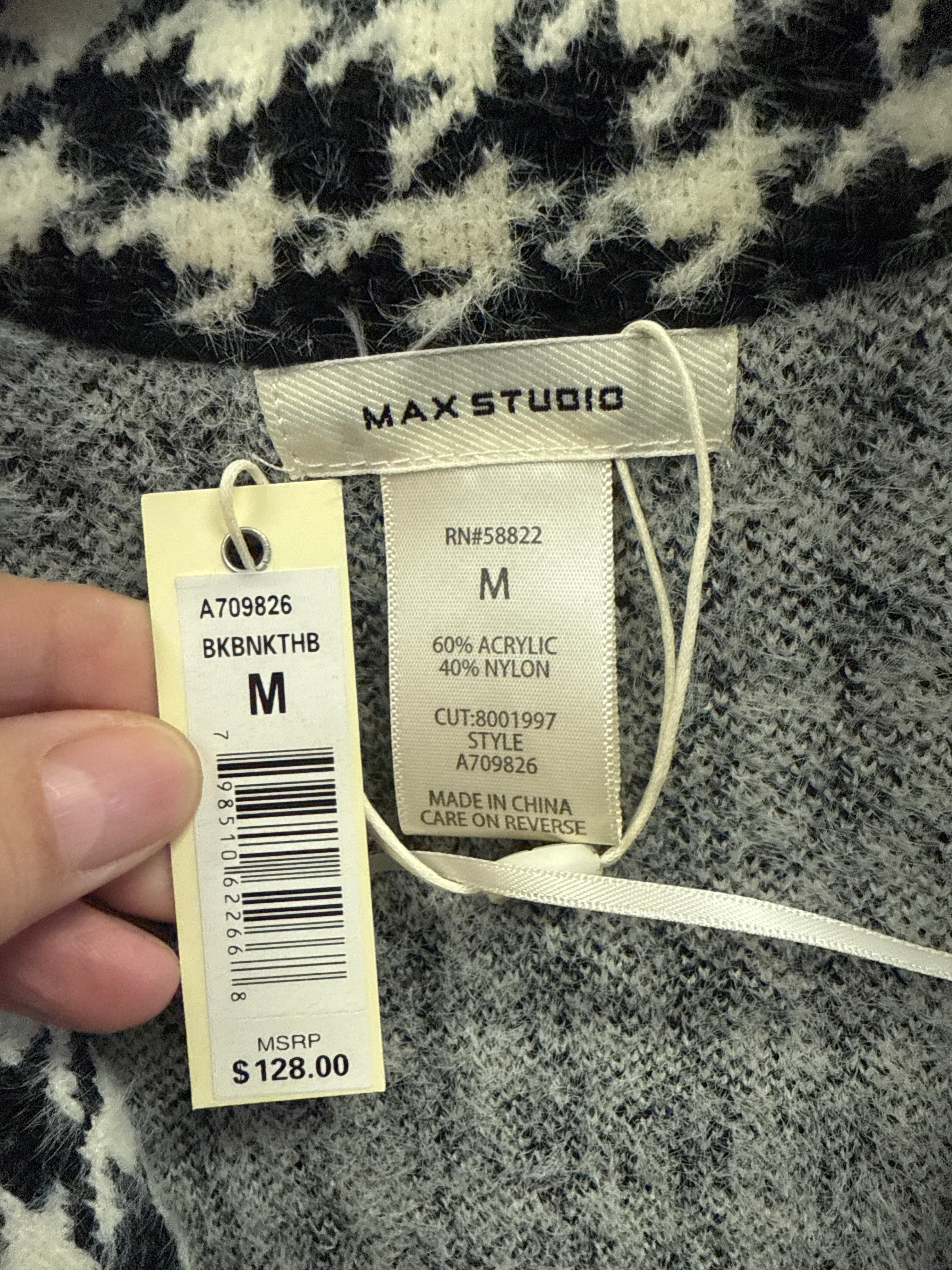 NWT MAX STUDIO HOUNDSTOOTH COAT (org$128)