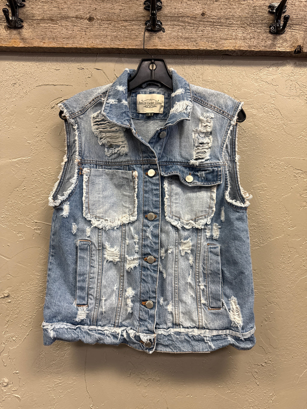 AVC DISTRESSED DENIM VEST