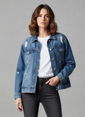 WALLFLOWER DISTRESSED DENIM JACKET