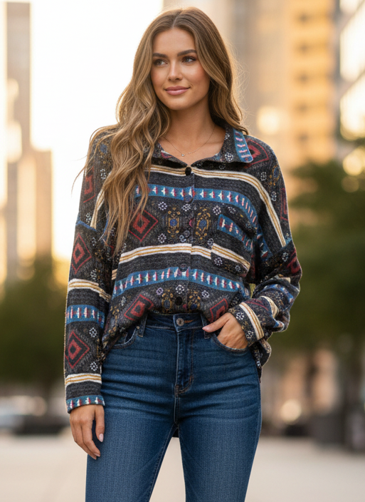 BLUMIN KNIT BUTTON UP