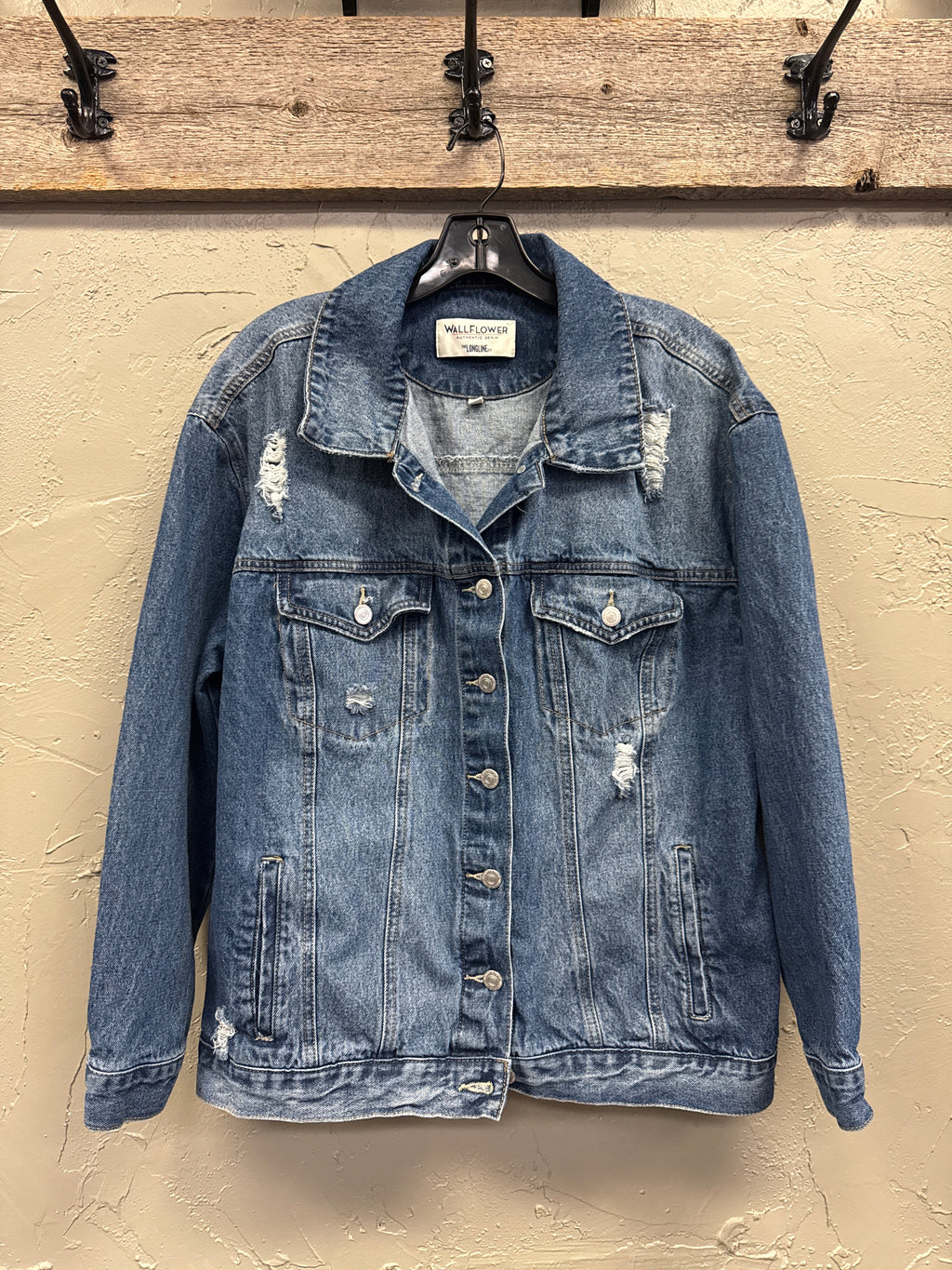 WALLFLOWER DISTRESSED DENIM JACKET