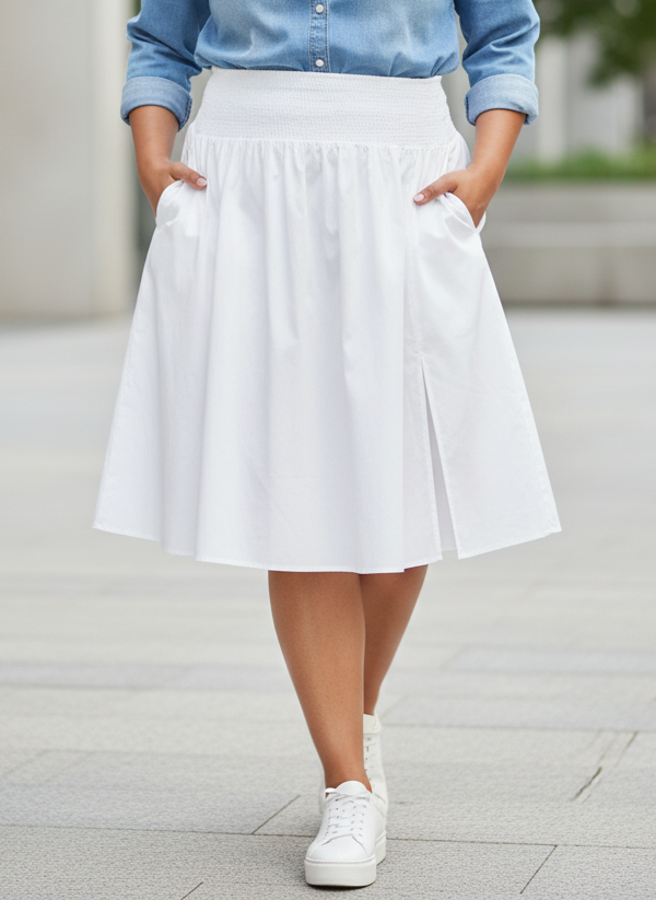 NWOT White Midi Skirt