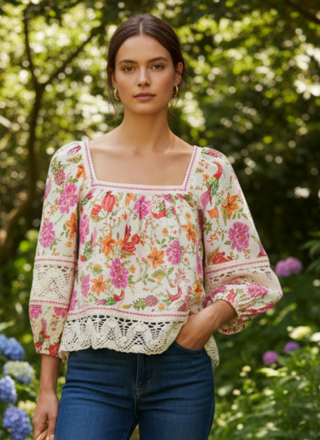 NWT Rachel Zoe Floral Top