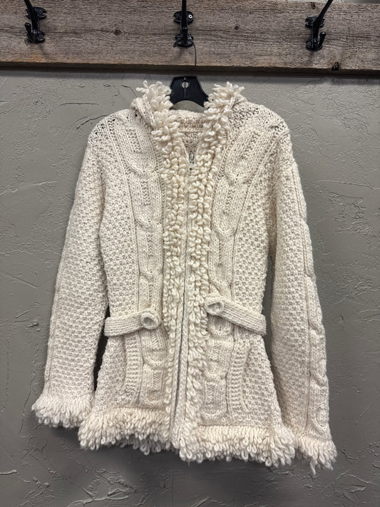 HOODED FULL ZIP SWEATER