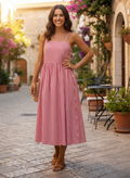 Candy Striped Midi Dress