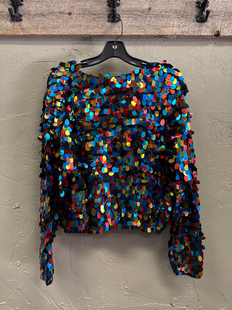 RARE VTG CONFETTI SEQUIN SWEATER