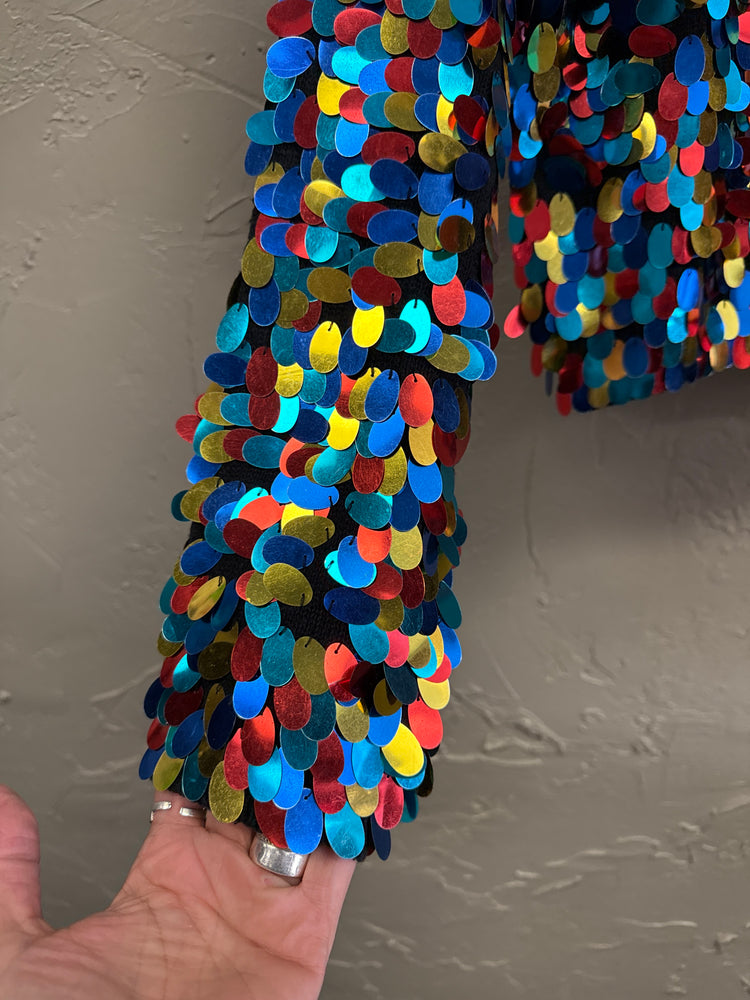 RARE VTG CONFETTI SEQUIN SWEATER