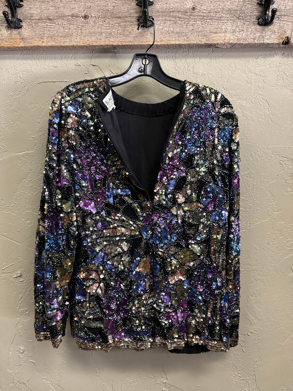 VTG OLEG CASSINI BEADED SILK TOP