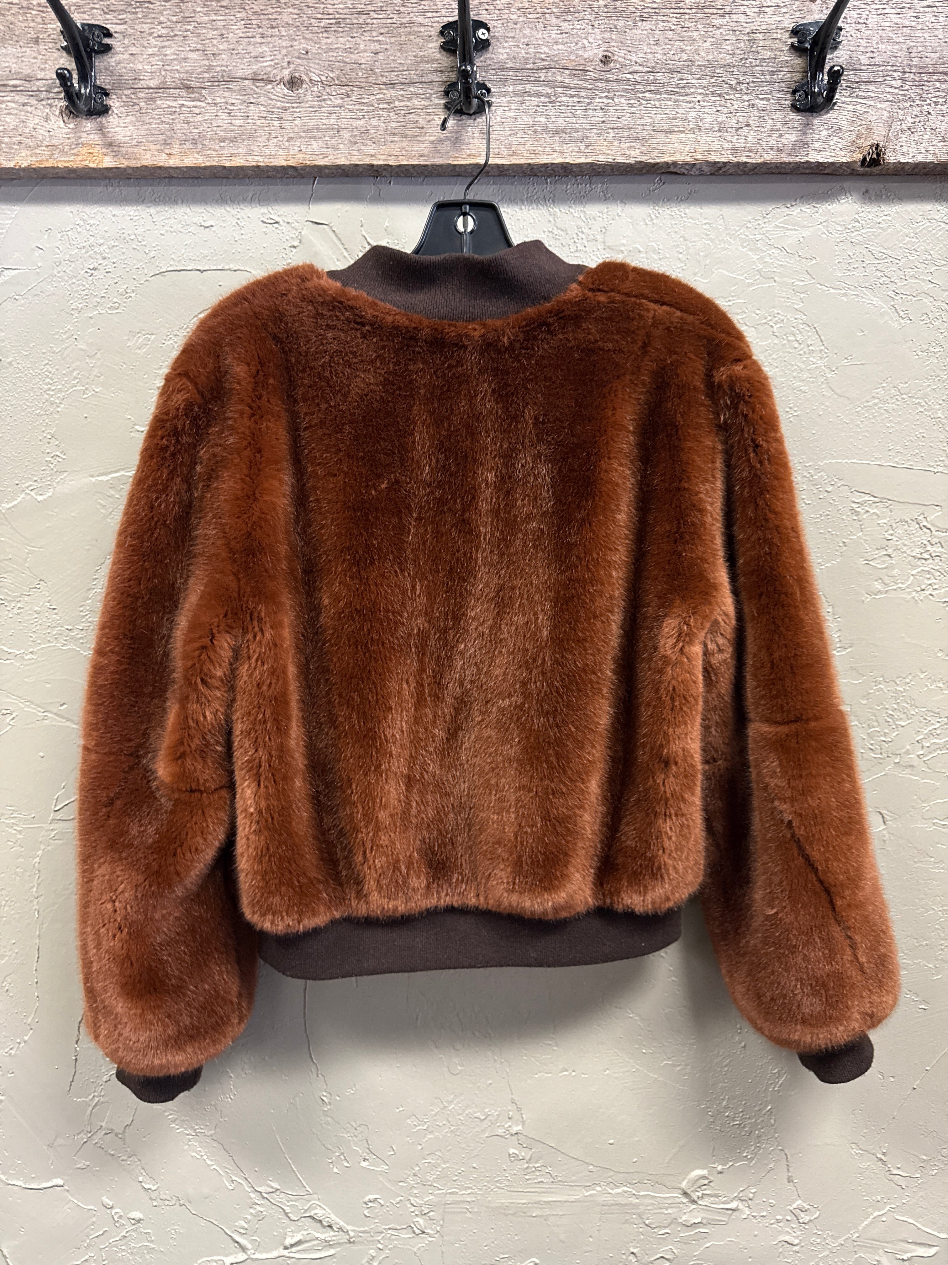 ELIZABETH + JAMES FAUX FUR BOMBER (org$575)