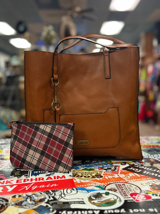 NWT CARLOS VEGAN LEATHER TOTE (org$98)