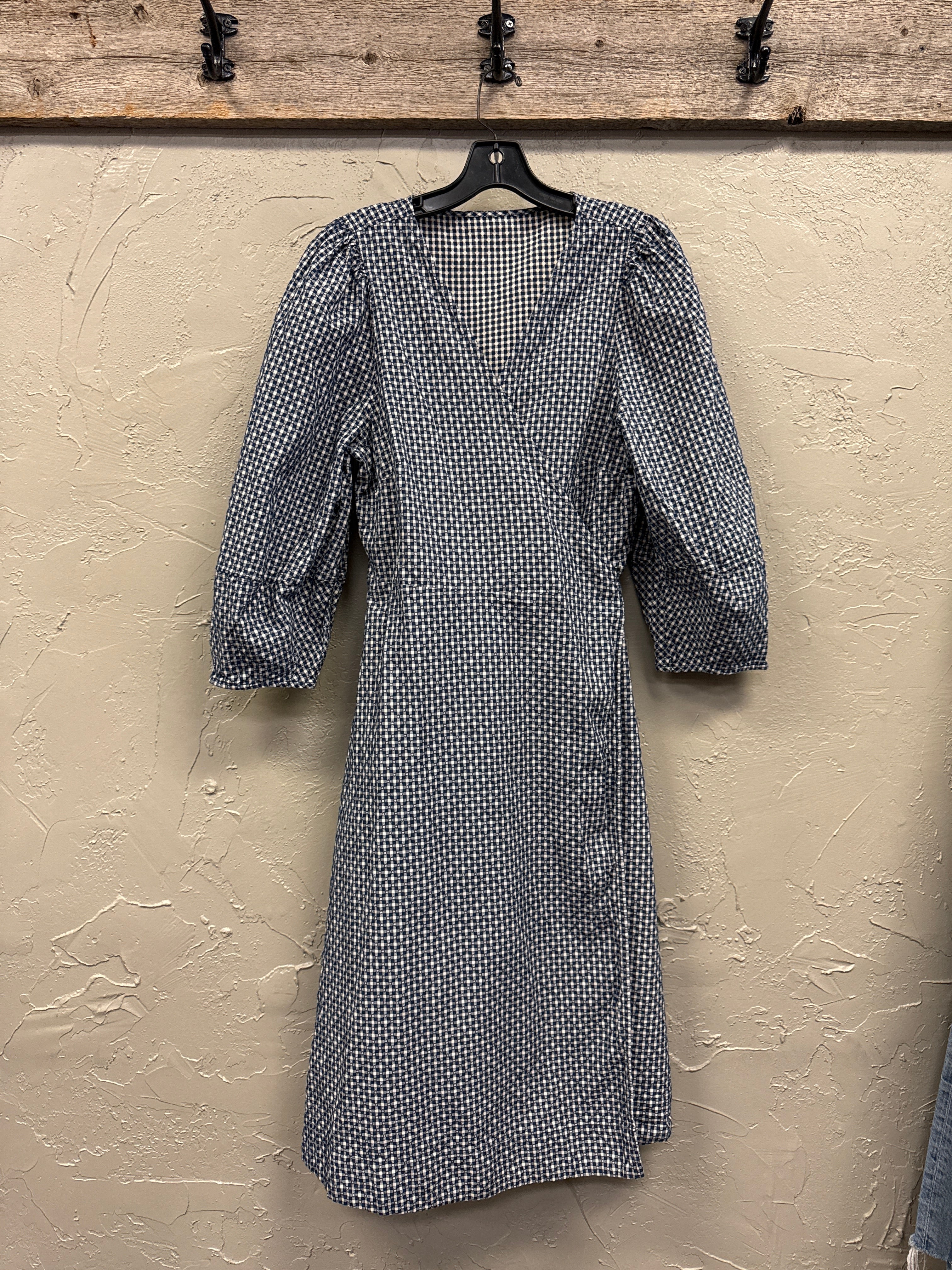 MADEWELL GINGHAM WRAP DRESS (org$118)
