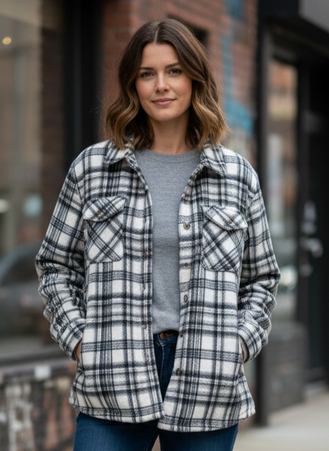 SAGE COLLECTIVE PLUSH SHACKET (org$85)