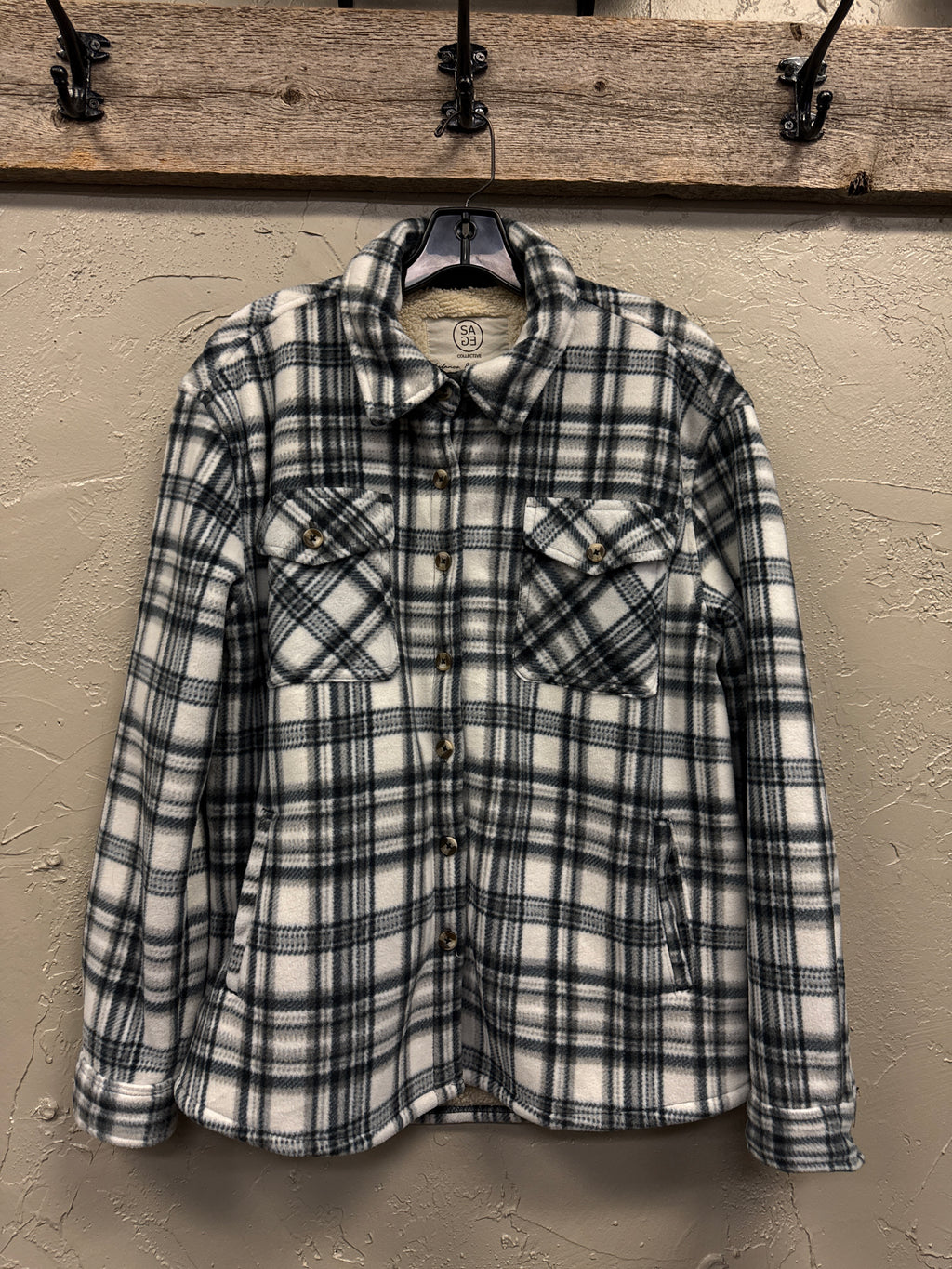 SAGE COLLECTIVE PLUSH SHACKET (org$85)