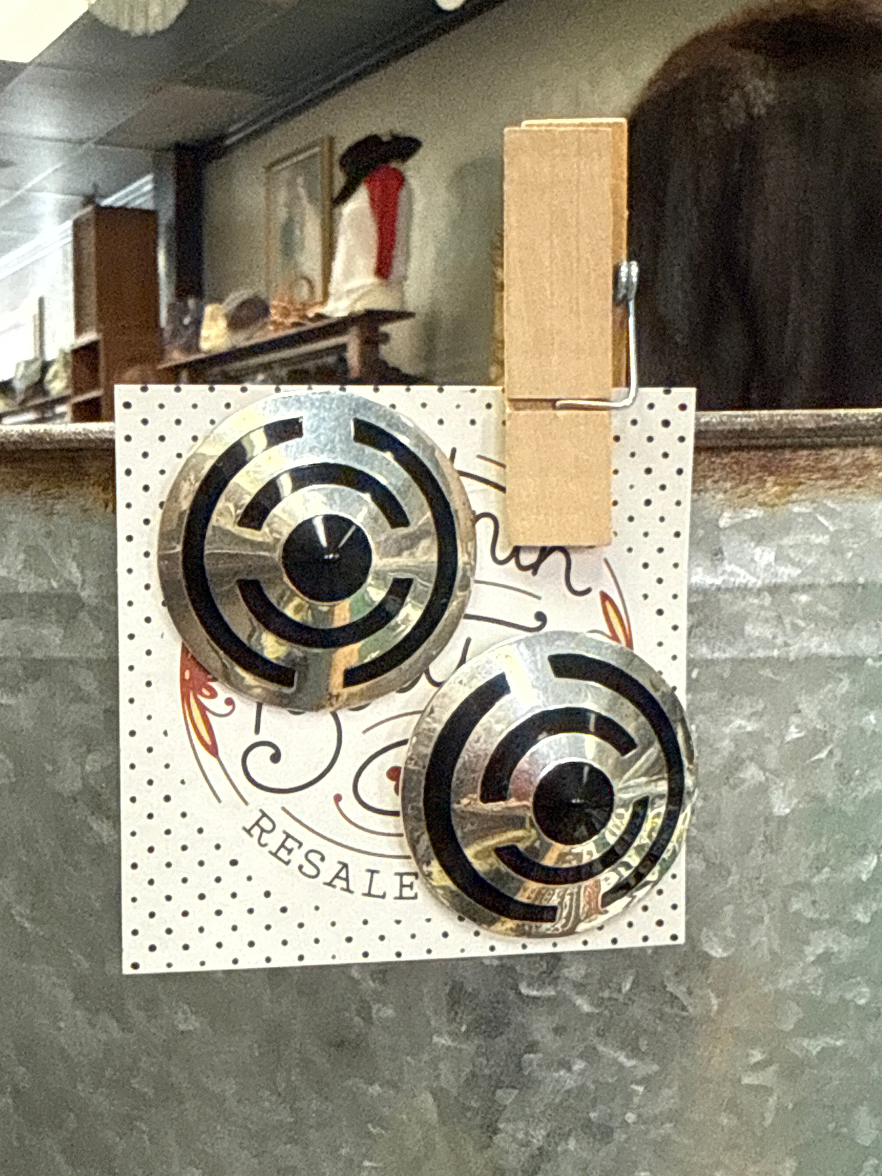 VTG STERLING & ONYX EARRINGS