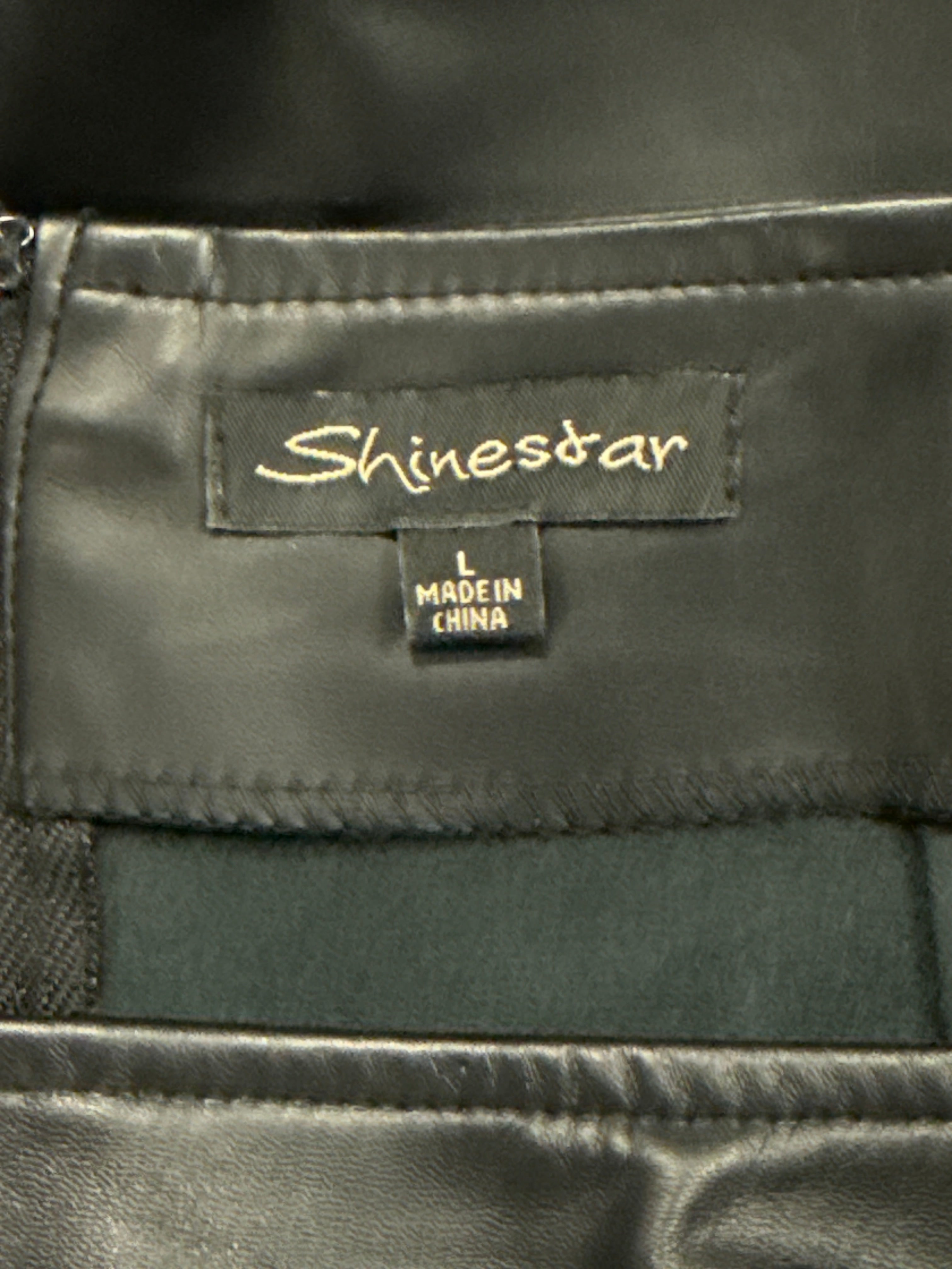 SHINESTAR VEGAN LEATHER MINI SKIRT