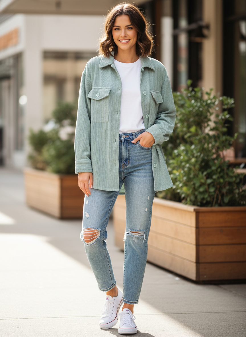 ASHLEY CORDUROY SHACKET