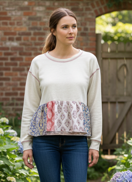 ORIGINALITY RUFFLED HEM PULLOVER