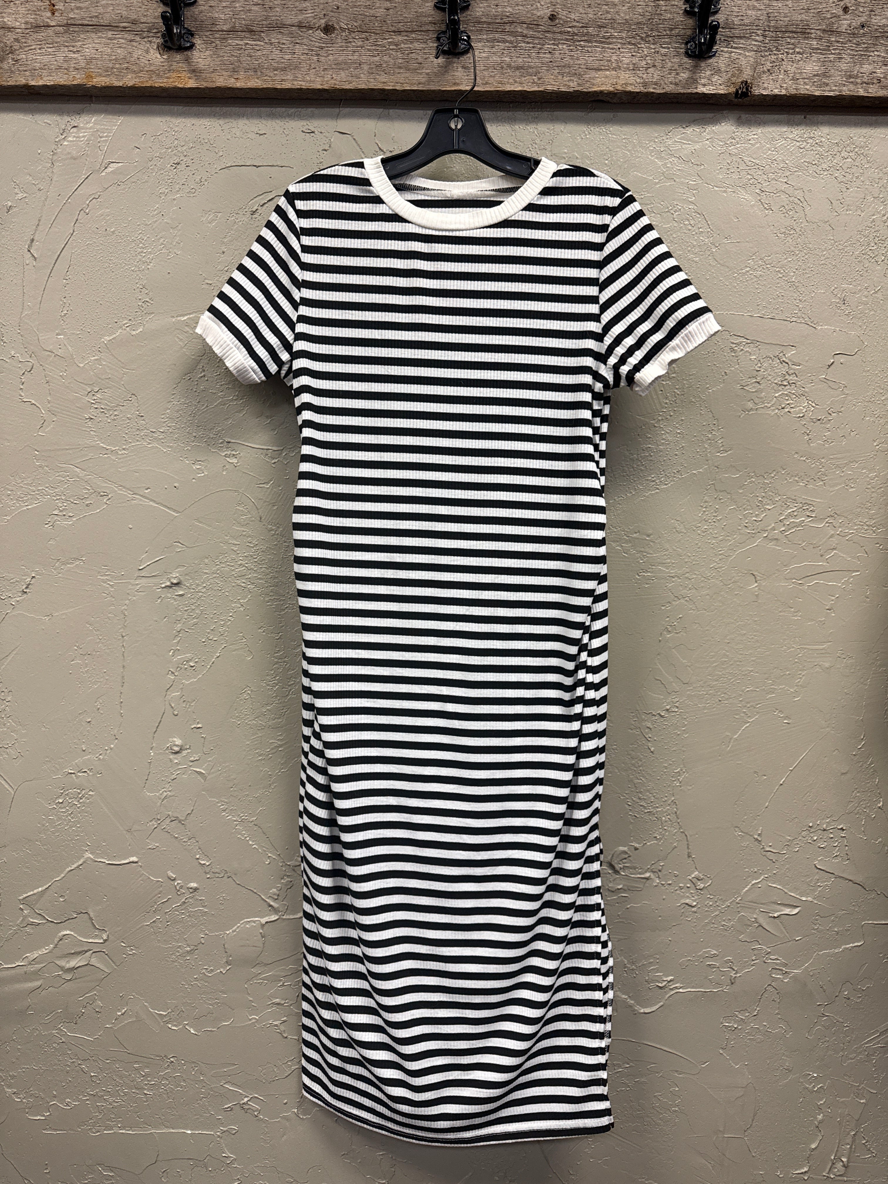 Crewneck Striped Midi Dress
