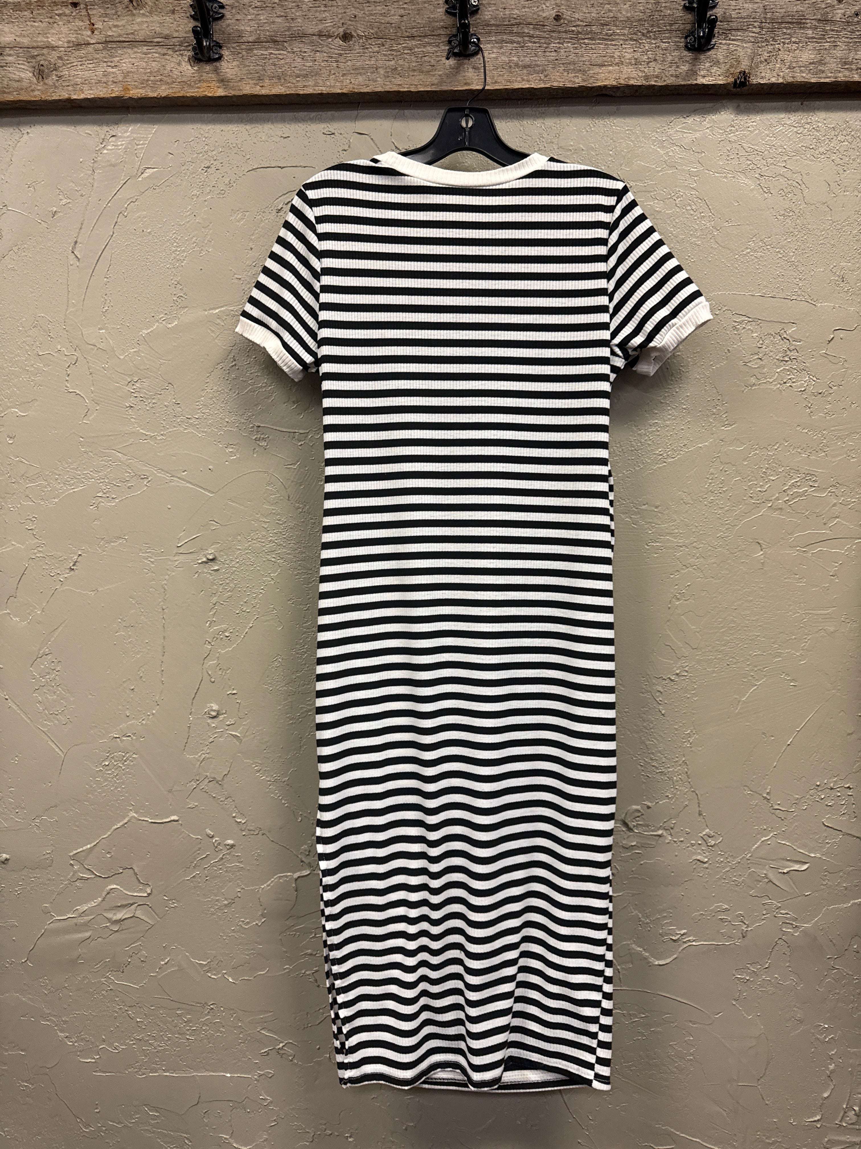 Crewneck Striped Midi Dress