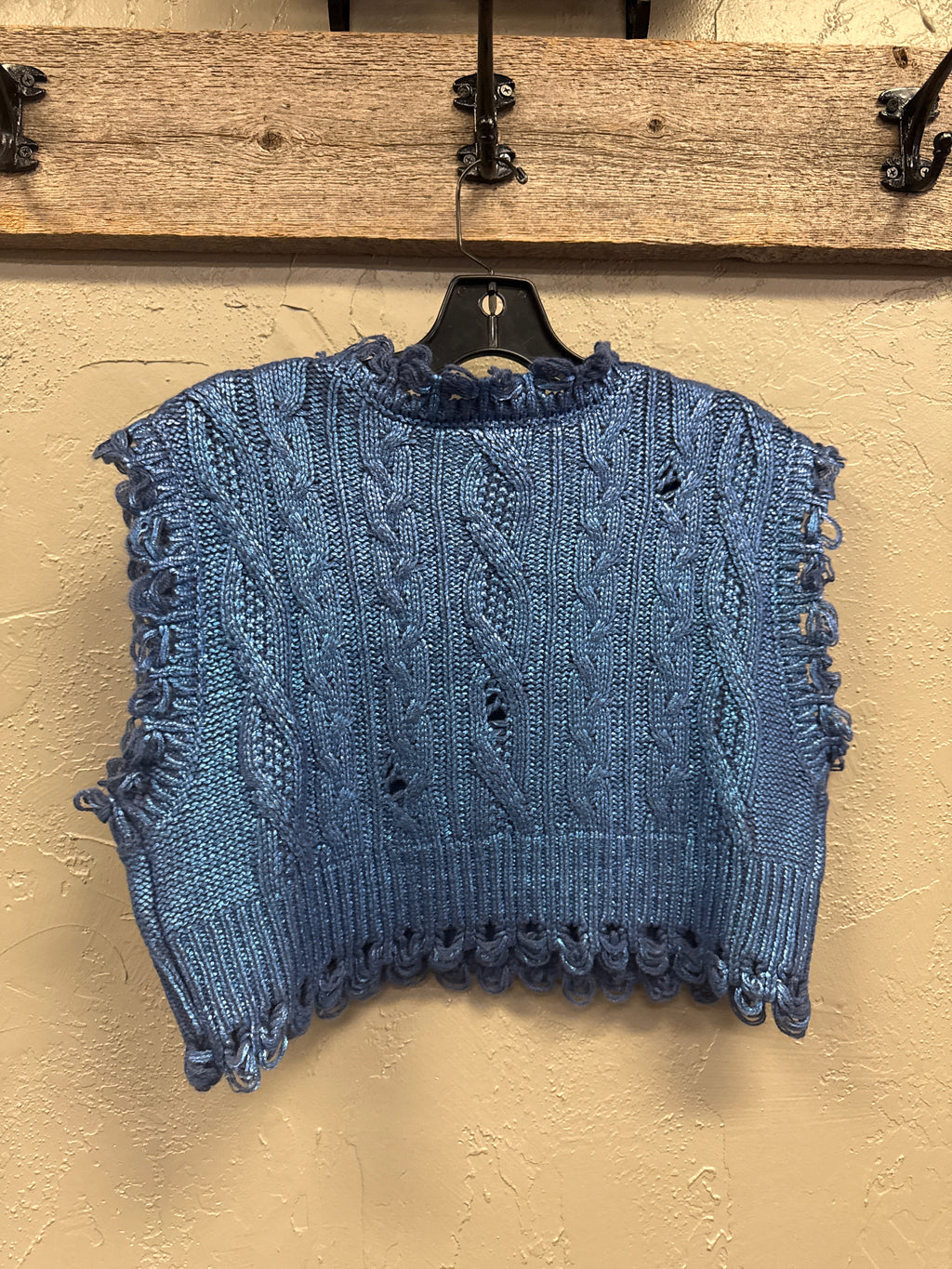 NWT ZARA CABLE KNIT METALLIC VEST (org$69)