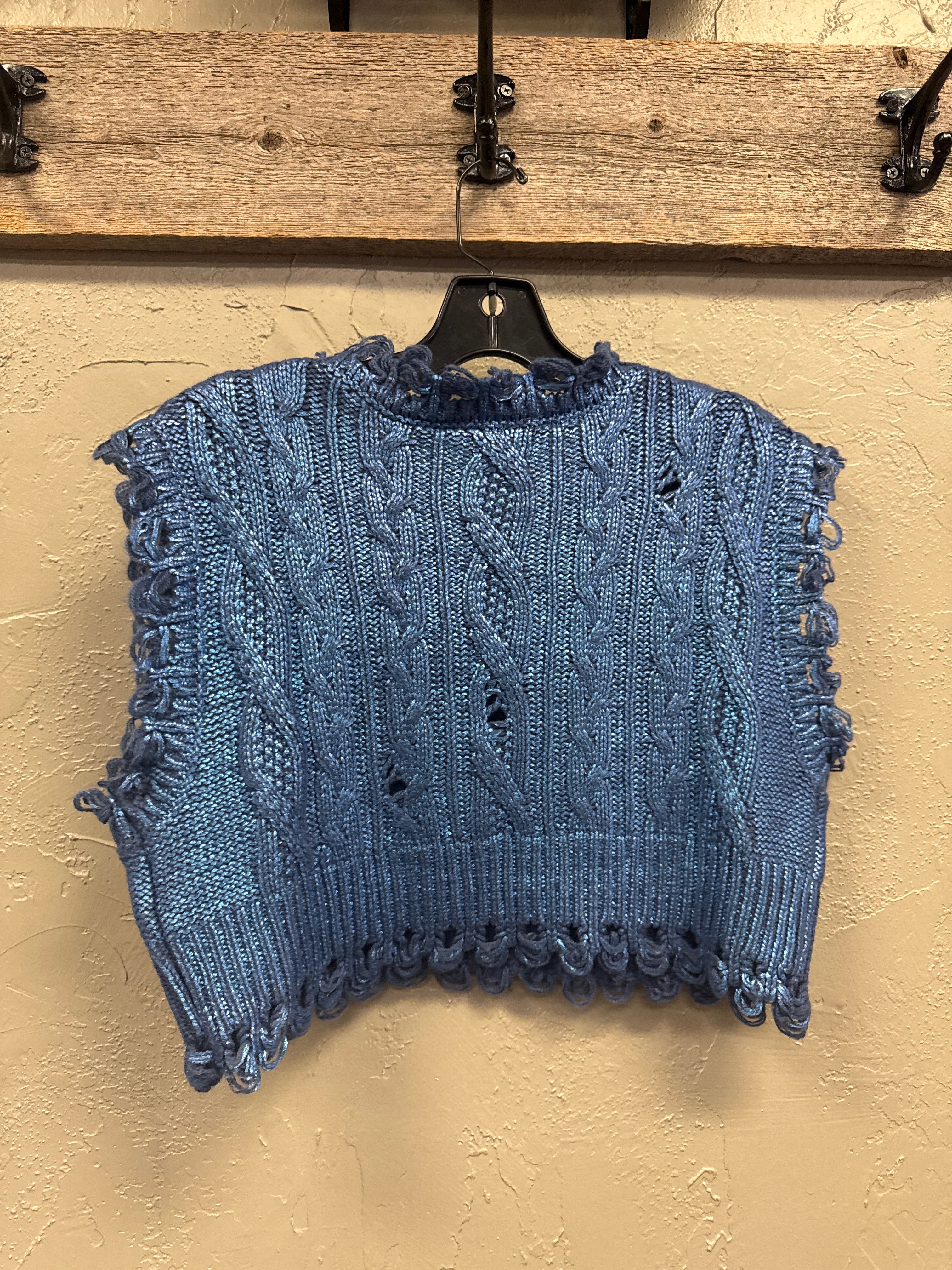 NWT ZARA CABLE KNIT METALLIC VEST (org$69)