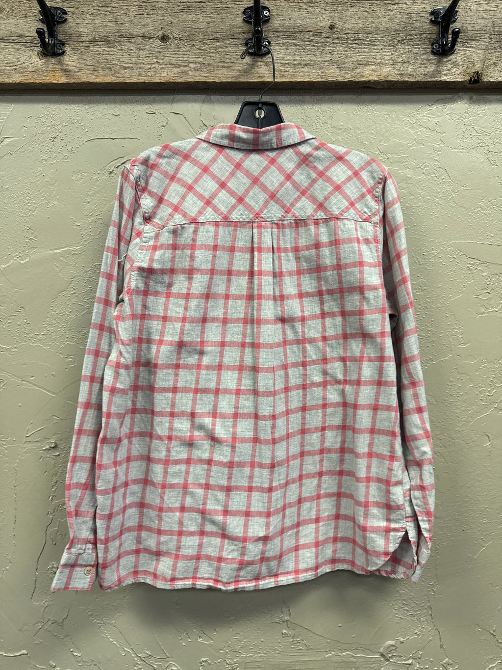 BASS HALF ZIP PLAID SHIRT