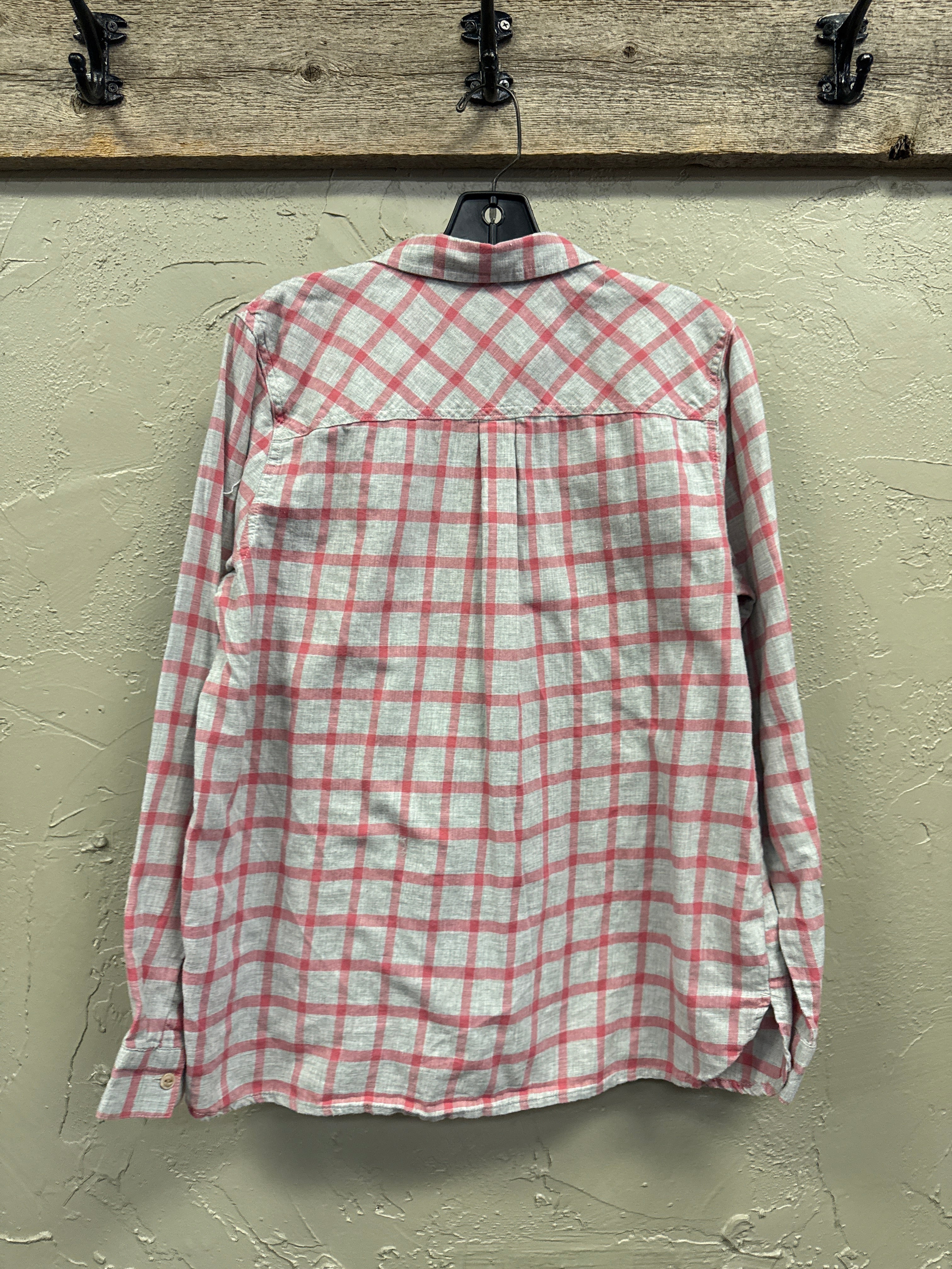 BASS HALF ZIP PLAID SHIRT