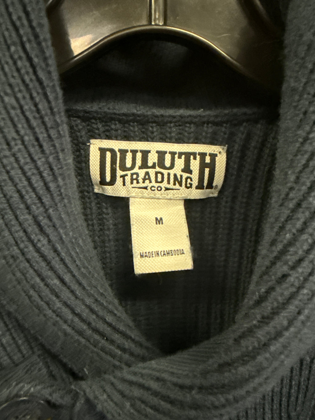 DULUTH TRADING CO SHAWL COLLAR SWEATER (org$100)