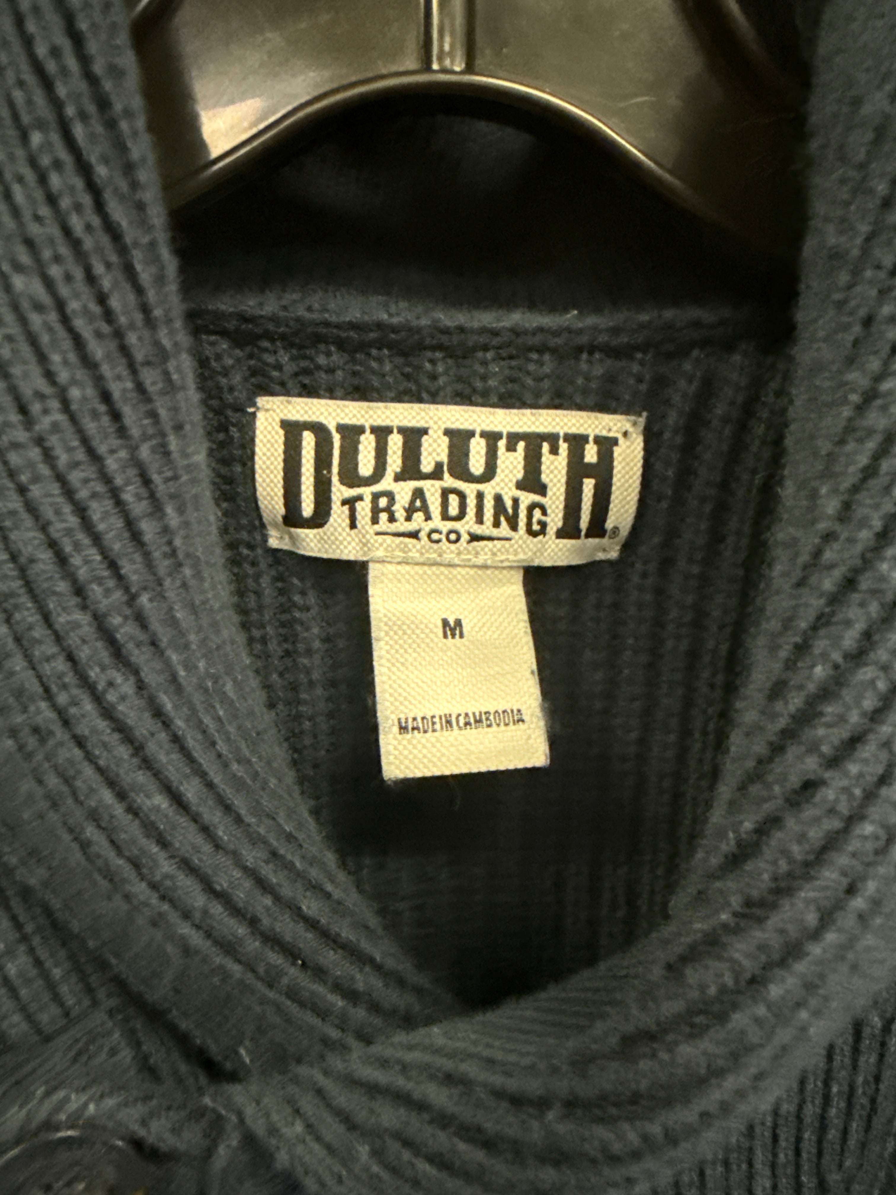DULUTH TRADING CO SHAWL COLLAR SWEATER (org$100)