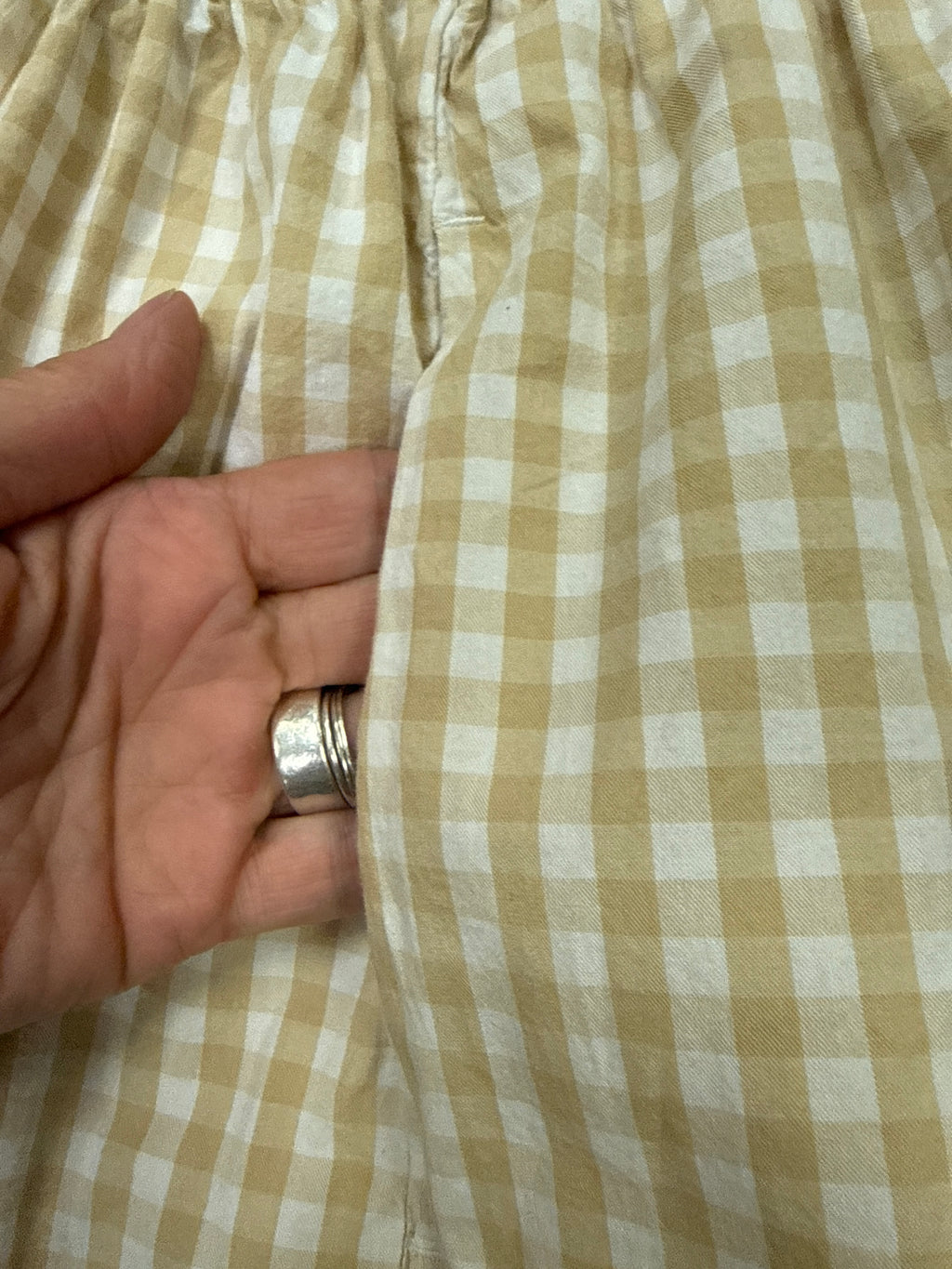 Curved Tier Gingham Skirt