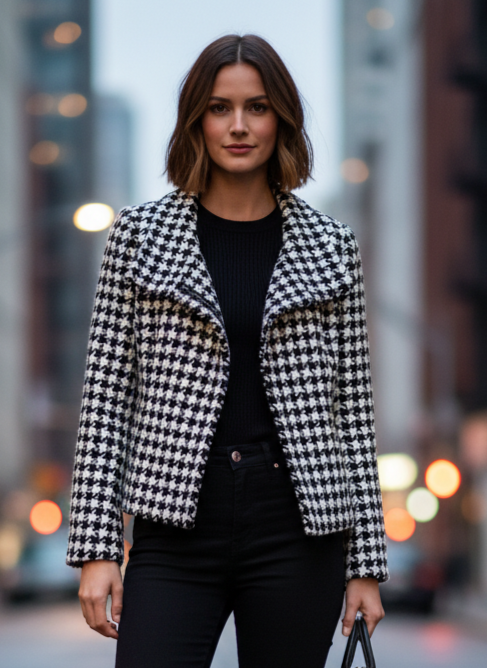 TALBOTS HOUNDSTOOTH MOTO (org$115)