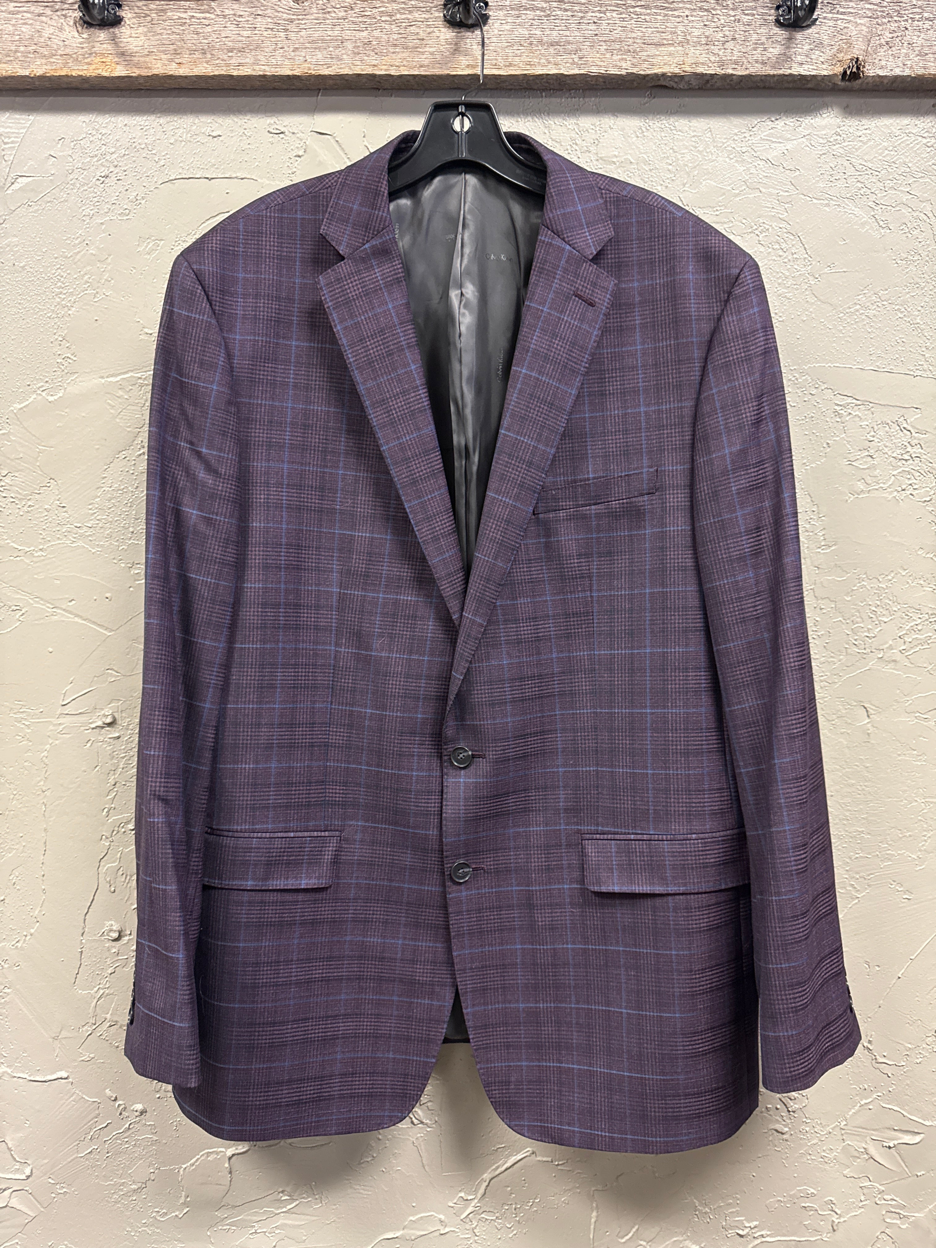 NWOT CALVIN KLEIN PLAID SUIT COAT