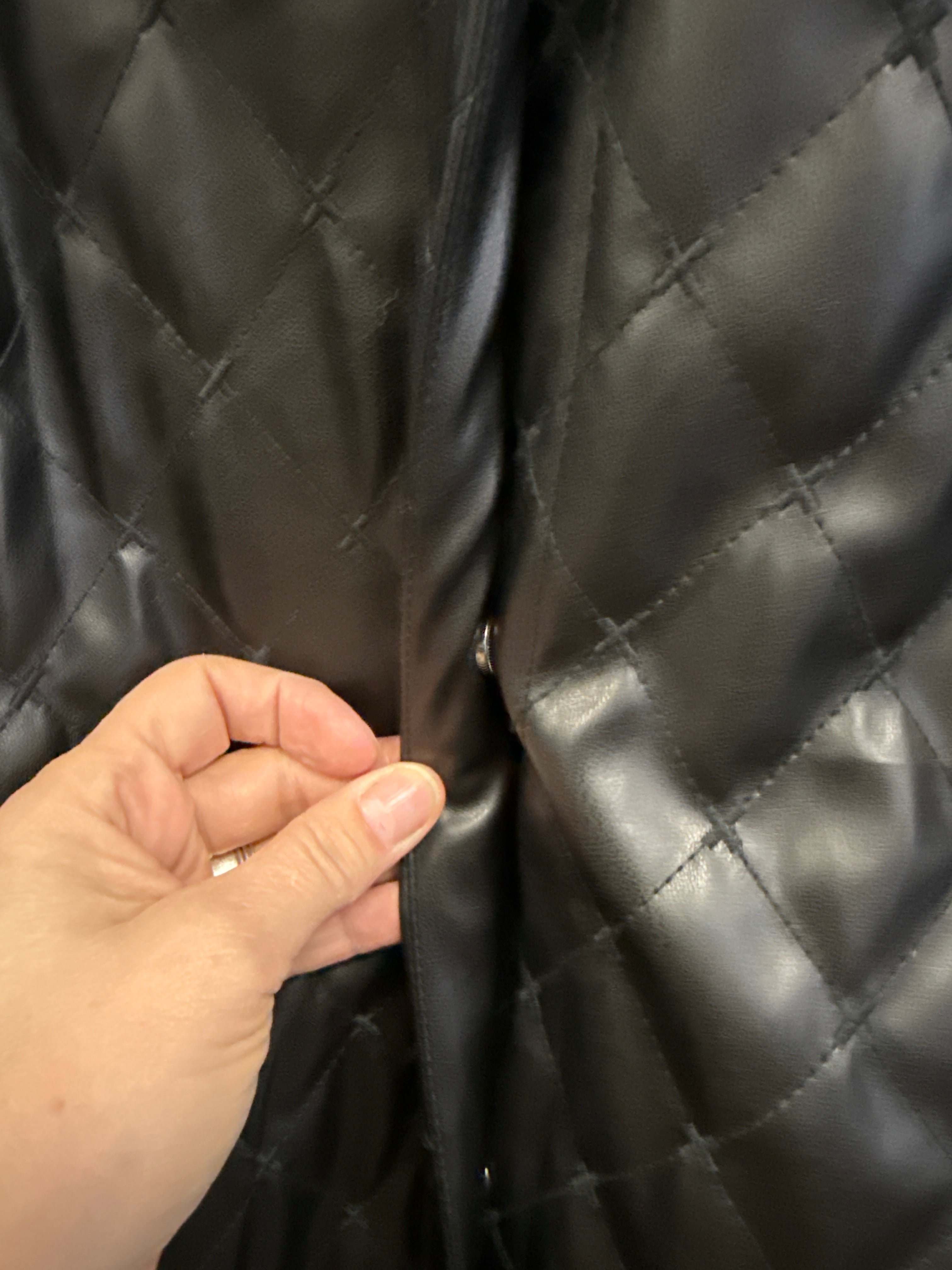 TRIBAL QUILTED VEGAN LEATHER SHACKET (org$150)