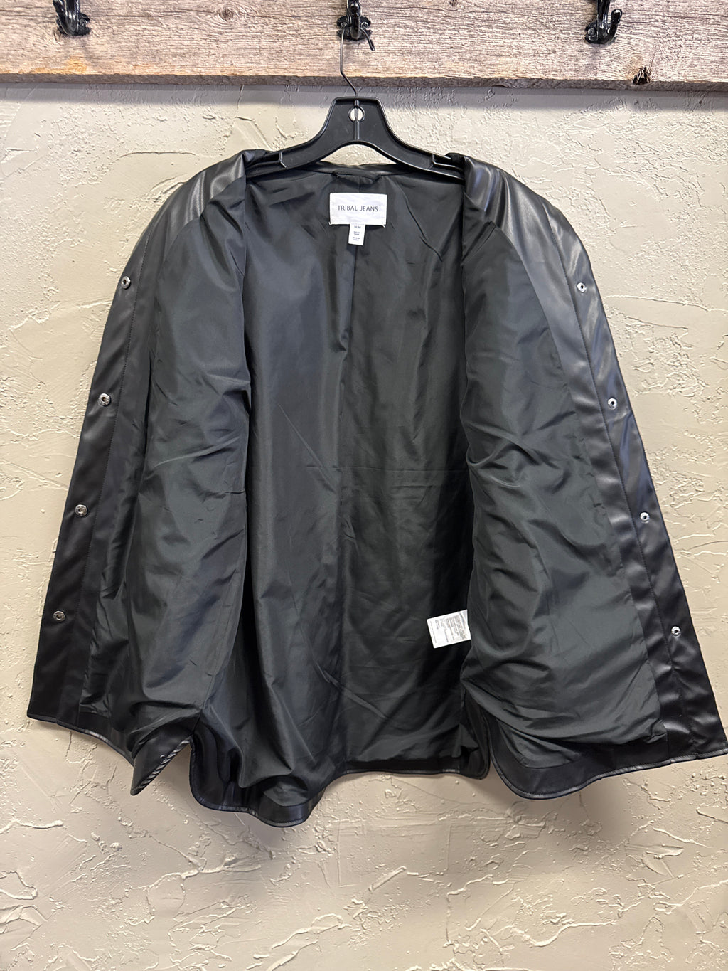 TRIBAL QUILTED VEGAN LEATHER SHACKET (org$150)