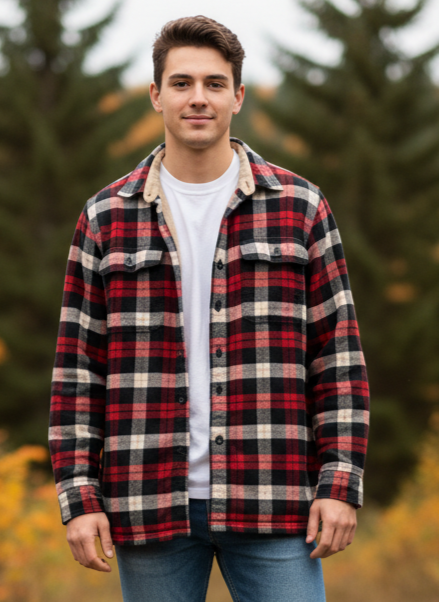 LL BEAN FLEECE LINED FLANNEL