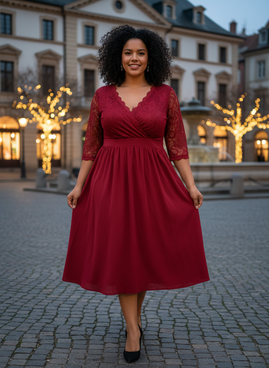 LACE OVERLAY DRESS